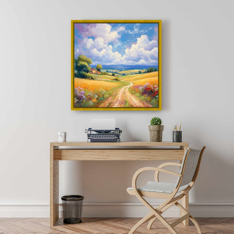 Petite maison de campagne - Décor de chambre à coucher contemporain bleu, Doré