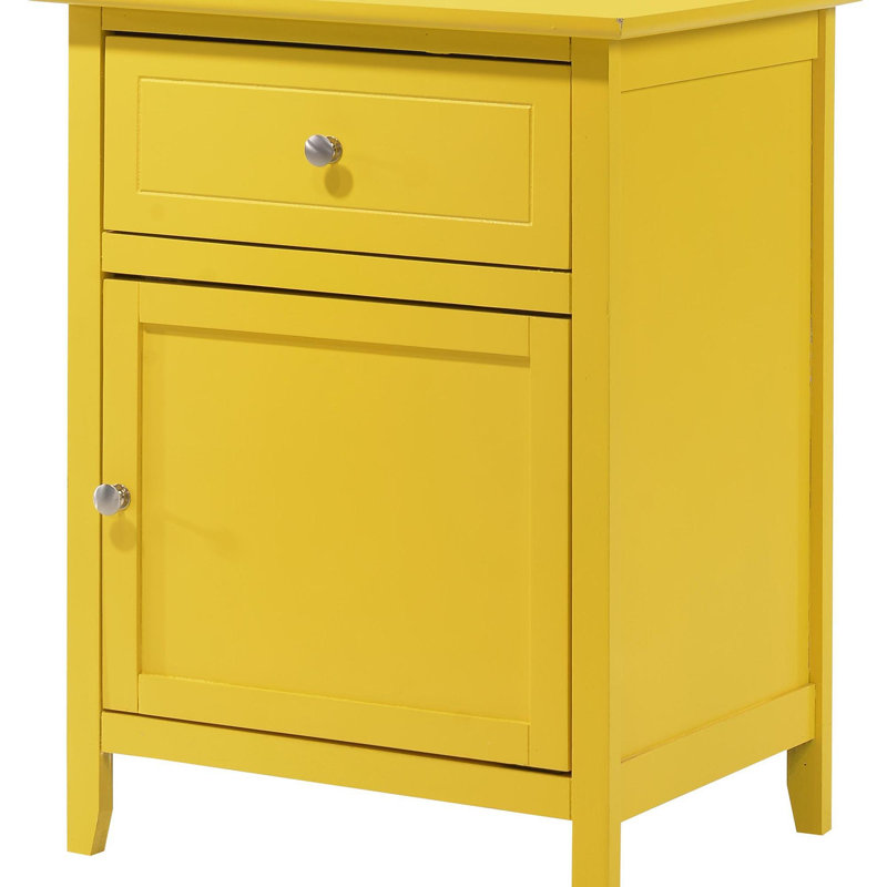 Table de chevet jaune vibrante
