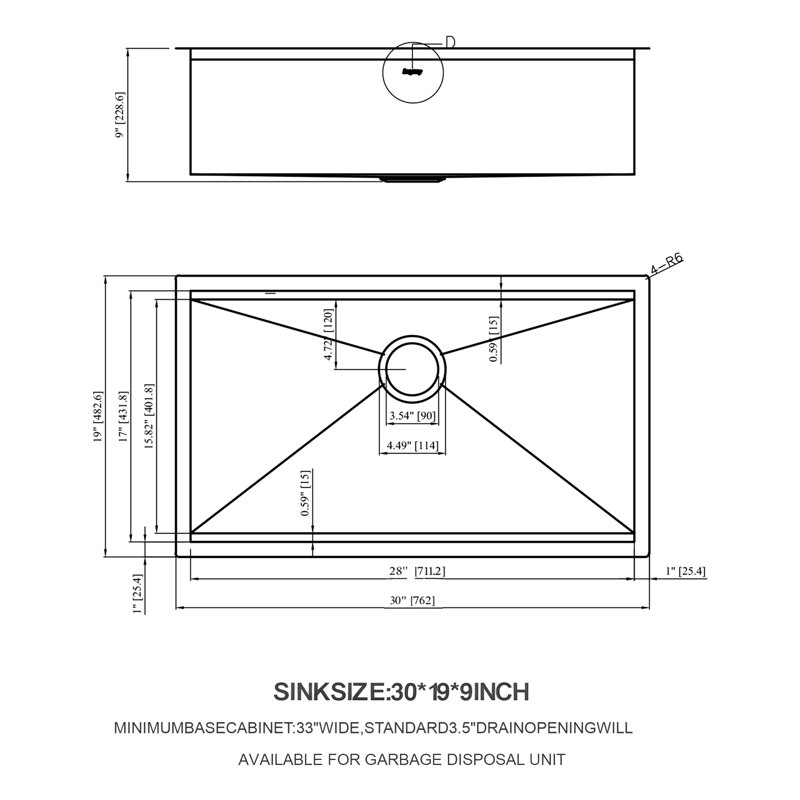 Évier de cuisine encastré à simple cuve 30 po en acier inoxydable 304, avec débit d'eau en forme de X, rebords de poste de travail et couche de condensation en nickel brossé de calibre 16 Apparence, fonctionnalité, fluidité