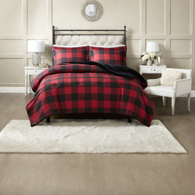 Ensembles de literie douillets en fausse laine et fourrure, polyester, style écossais chaleureux pour la maison