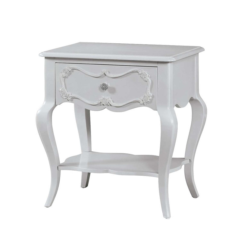 Table de chevet Edalene, finition grise