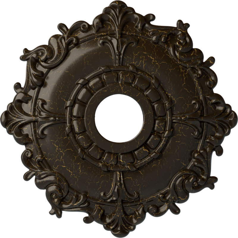 Endurathane Classic Ceiling Medallion, 18 5/8"OD 4"ID x 1 1/8"P (Fits Canopies up to 12 3/4"), Hand-Painted Ultra Pure White Finish