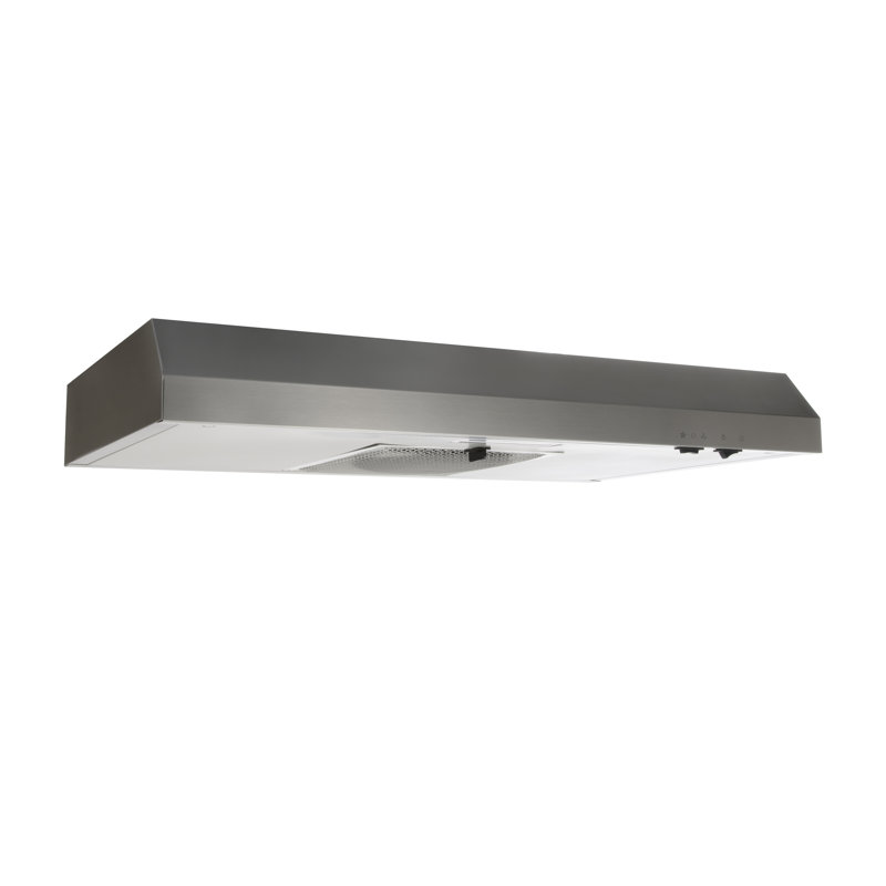 30 po Aria Hotte sous armoire 210 flux d'air maximum Cfm, 2 vitesses de ventilateur, conduit d'évacuation convertible à conduit / sans conduit - acier inoxydable