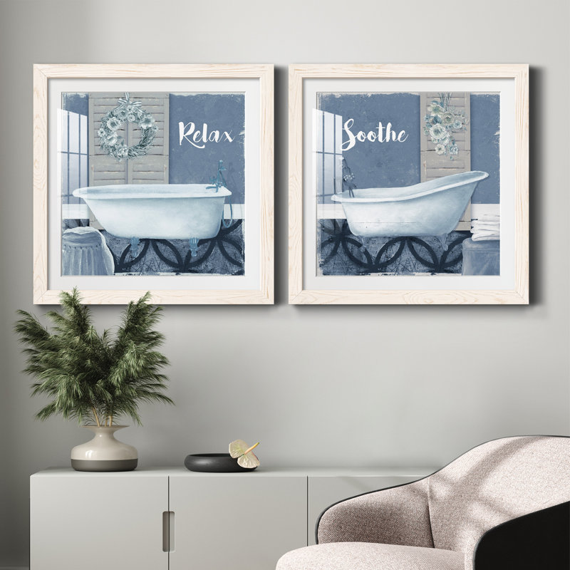 Relax - ensemble de 2 cadres photo, H 31,5 po x l 63 po x P 1,5 po, Cadre blanc