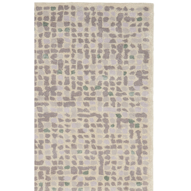 Tapis gris en laine / viscose touffeté à la main Martha Stewart, Rectangle 3 pi x 5 pi