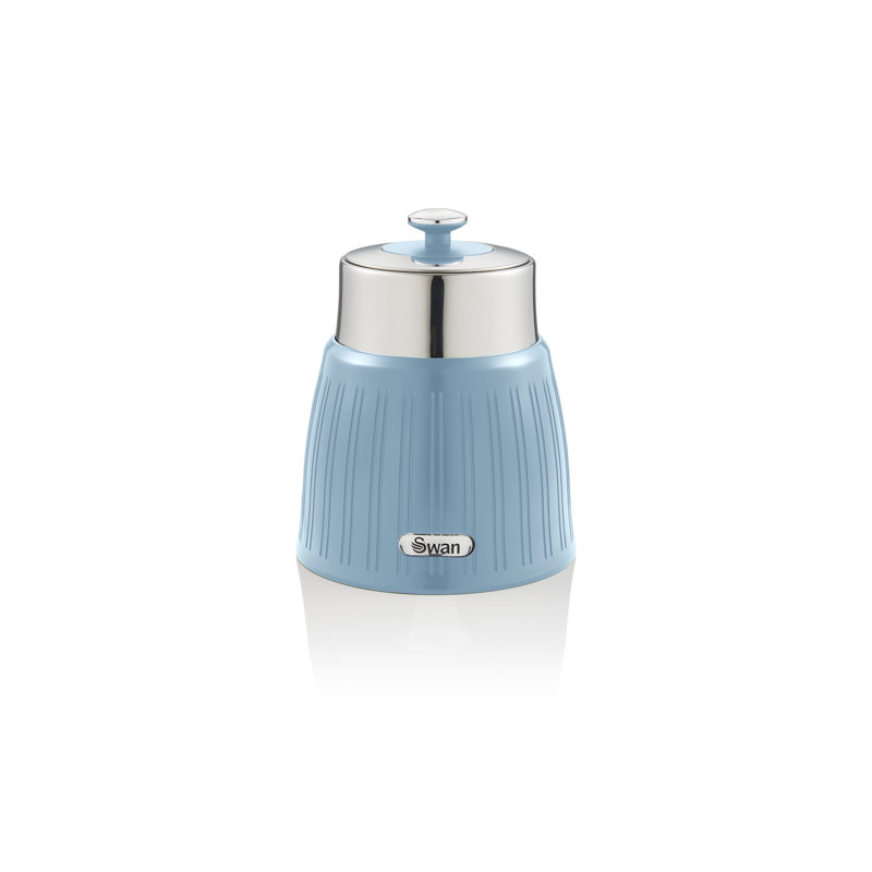 Swan Retro Canisters, Airtight lid locks, Generous capacity, Chrome Lid, Blue