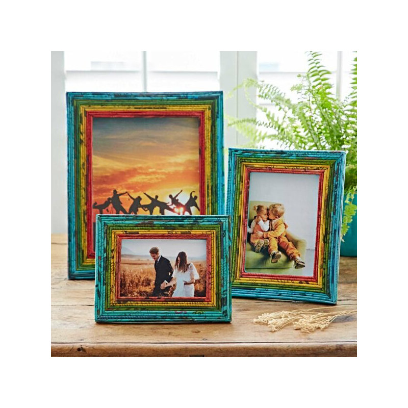 Paper Picture Frame, 20.3cm x 25.4cm, Blue/Green/Yellow/Red