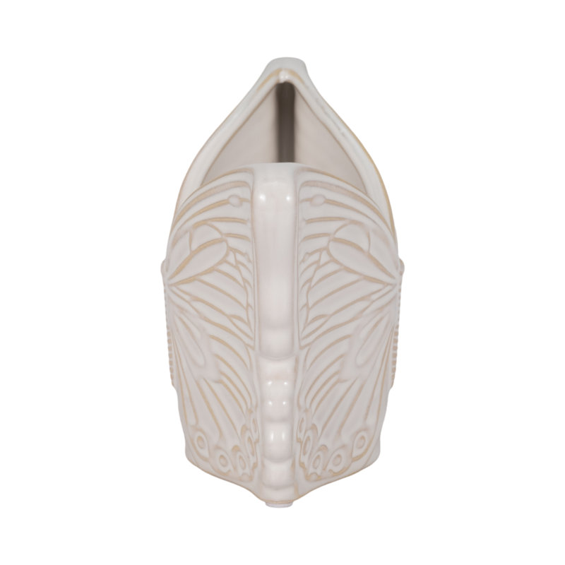 Sagebrook Home 7" Butterfly Planter, Ivory, 5" H x 7" W 4" D