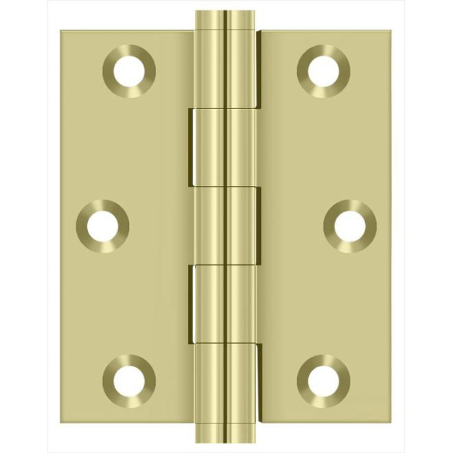 3'' x 2.5'' Brass Butt Bearing Hinge, Unlaquered Brass