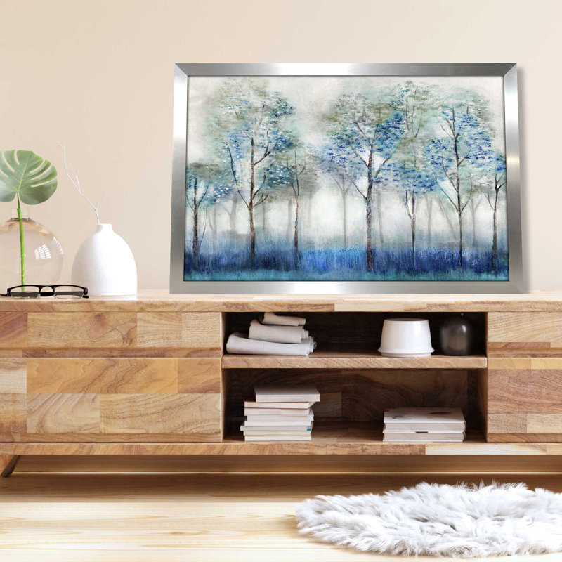 Forêt de rêve - Peinture, L 49,5 po x H 33,5 po, Encadrement argenté