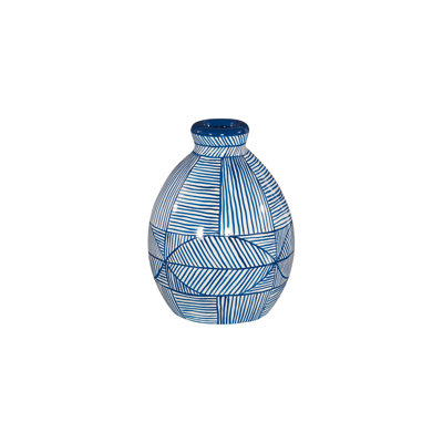 Indigo Mosaic Vase, Short