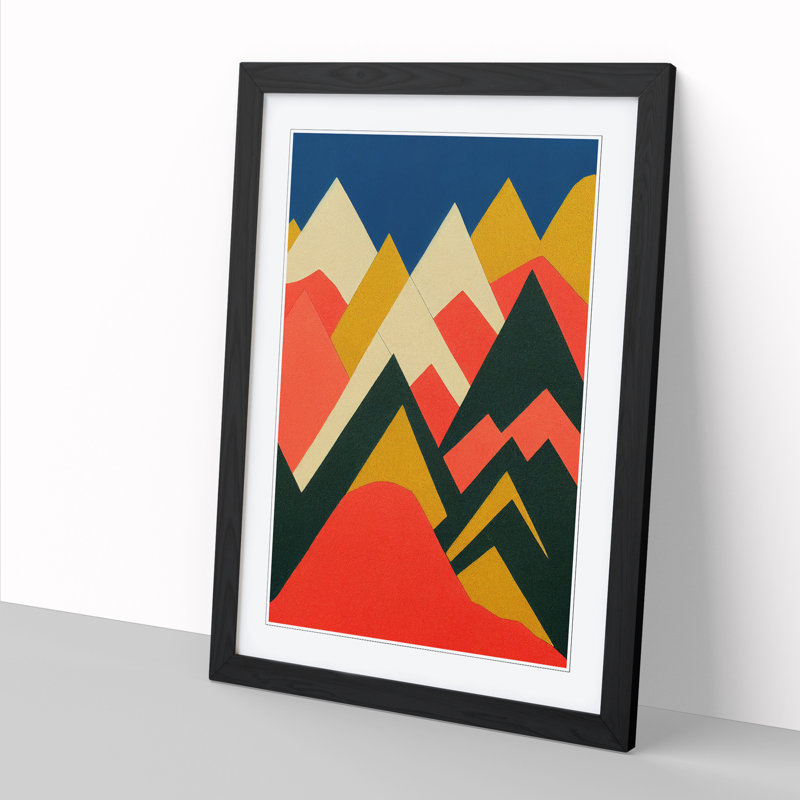 Mountain Abstract Vol.1 - Picture Frame Print, Black, 64cm H x 46cm W x 2cm D