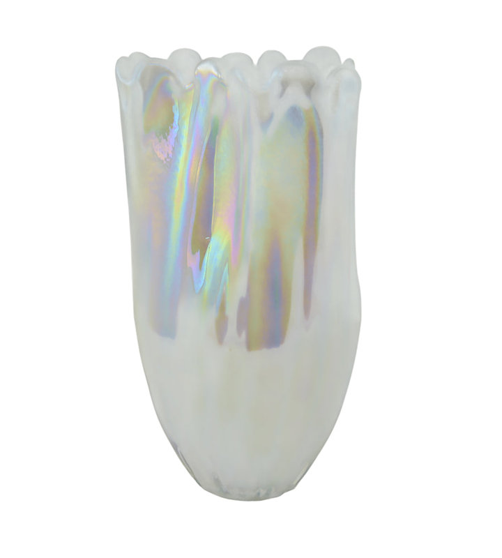 Vase en verre irisé 13 po