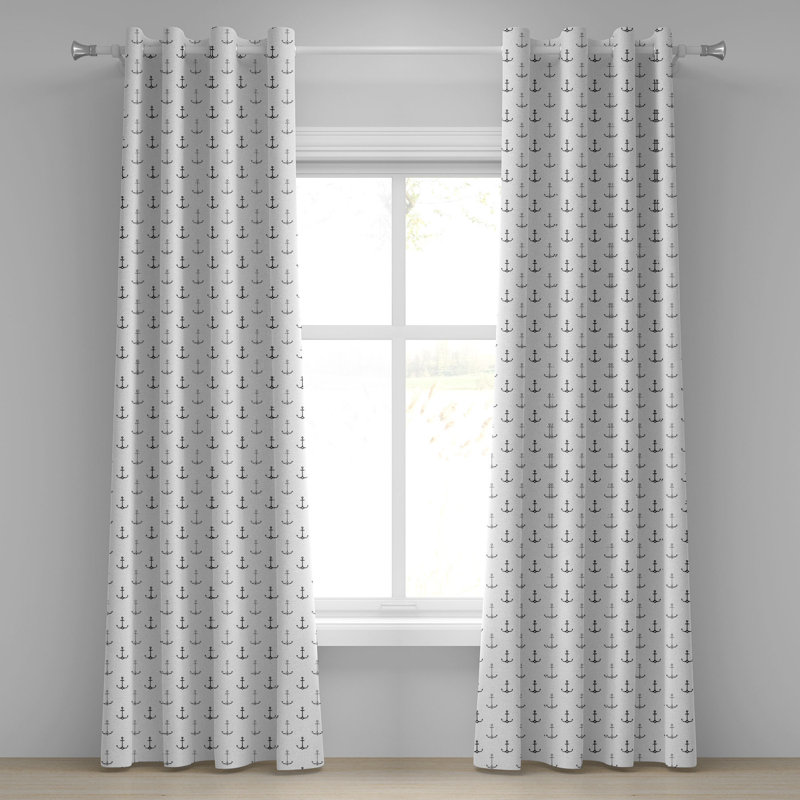 Rideau décoratif à 2 panneaux pour fenêtre à œillets East Urban Home Fiesta, 50 po x 96 po, écume de mer jaune vert