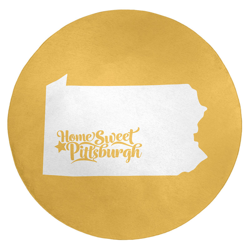 Tapis en poly-chenille pittsburgh pennsylvanie, Rond 5 pi