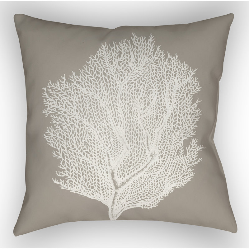 Floral Outdoor Throw Pillow, 18" H x 18" W x 4" D, Blue