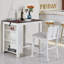 Table de salle à manger 3 pièces à petit comptoir avec tablettes et 2 chaises-1741507538-1741507537