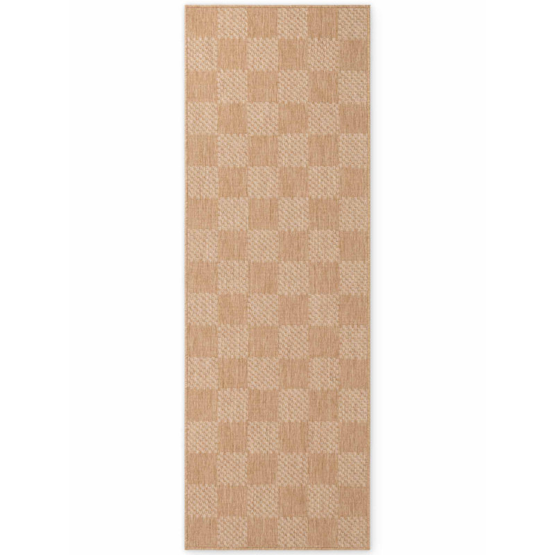 Runner Dequavion Chequered 80cm X 200cm Indoor / Outdoor Area Rug