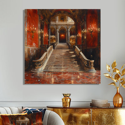 Rouge, or, entrée élégante, Opéra I - art mural maisons d'opéra