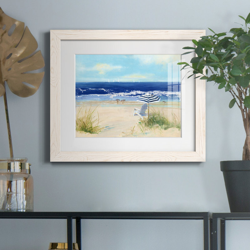 «Beach Life II» par J Paul, reproduction d'art sur papier encadrée, H 24 po x l 18 po x P 1,5 po, Cadre blanc