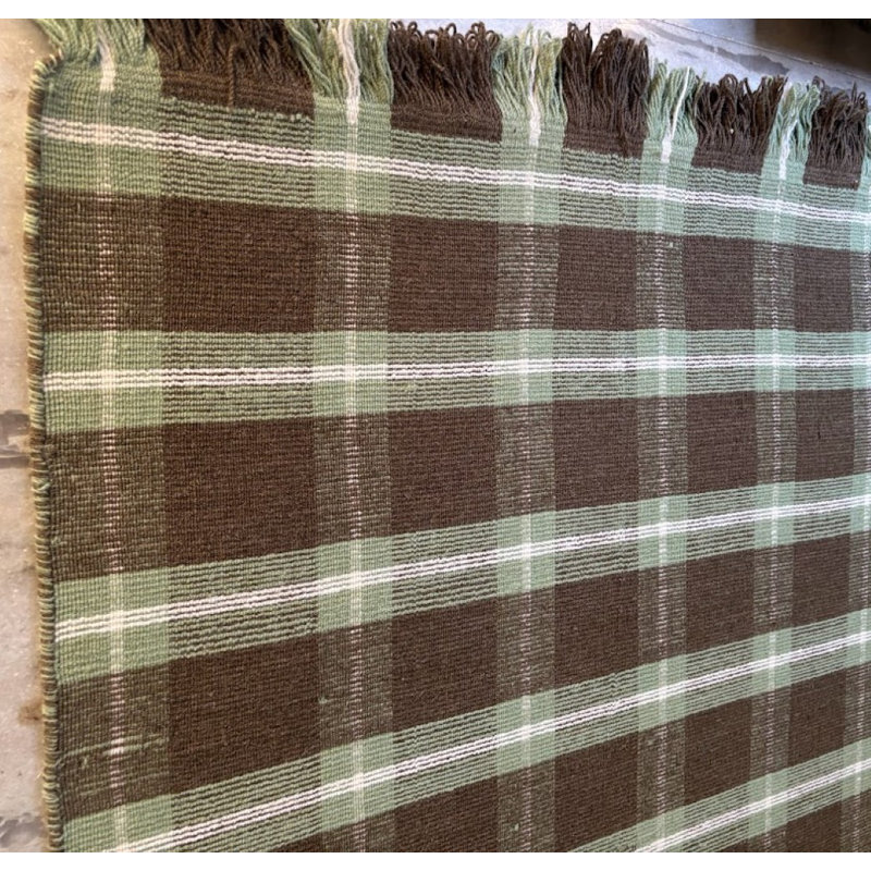 Wool Plaid Area Rug, Rectangle 9' x 12'