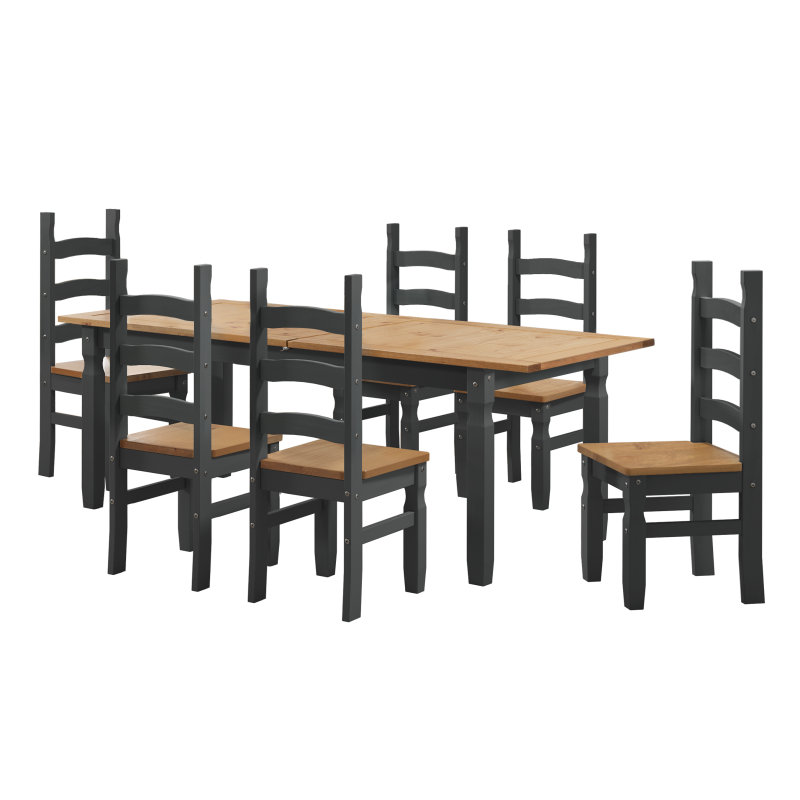 Chidester 6 - Person Solid Wood Dining Set, Grey