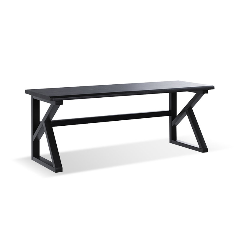 Bureau rectangulaire en bois massif noir, H 29,53 po x l 70,87 po x P 23,62 po
