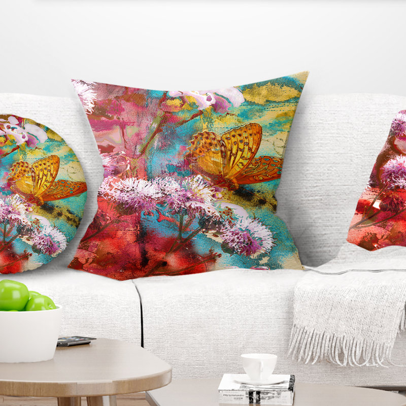 Coussin décoratif floral et coussin décoratif à motif, 18 po x 18 po, Coussin décoratif
