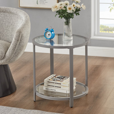 Doynton Round Glass Top End Side Table