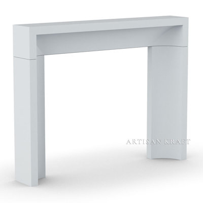 Beveled Curved Cast Stone Fireplace Surround with Standard Hearth