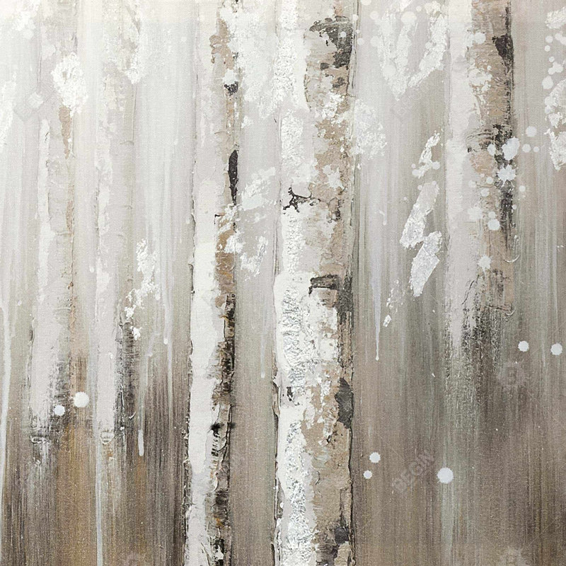 Delicate Birch Trees Square Throw Pillow, 16" H x 16" W, Pillow Cover Only - No Insert
