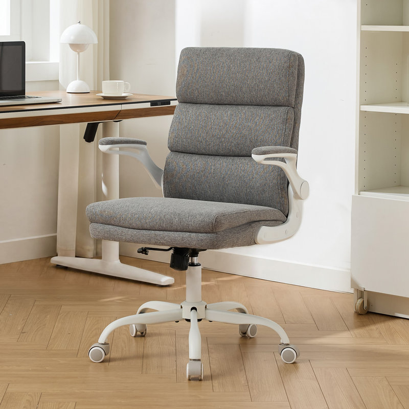 Mid Back Computer Task Desk Chair, Light Gray