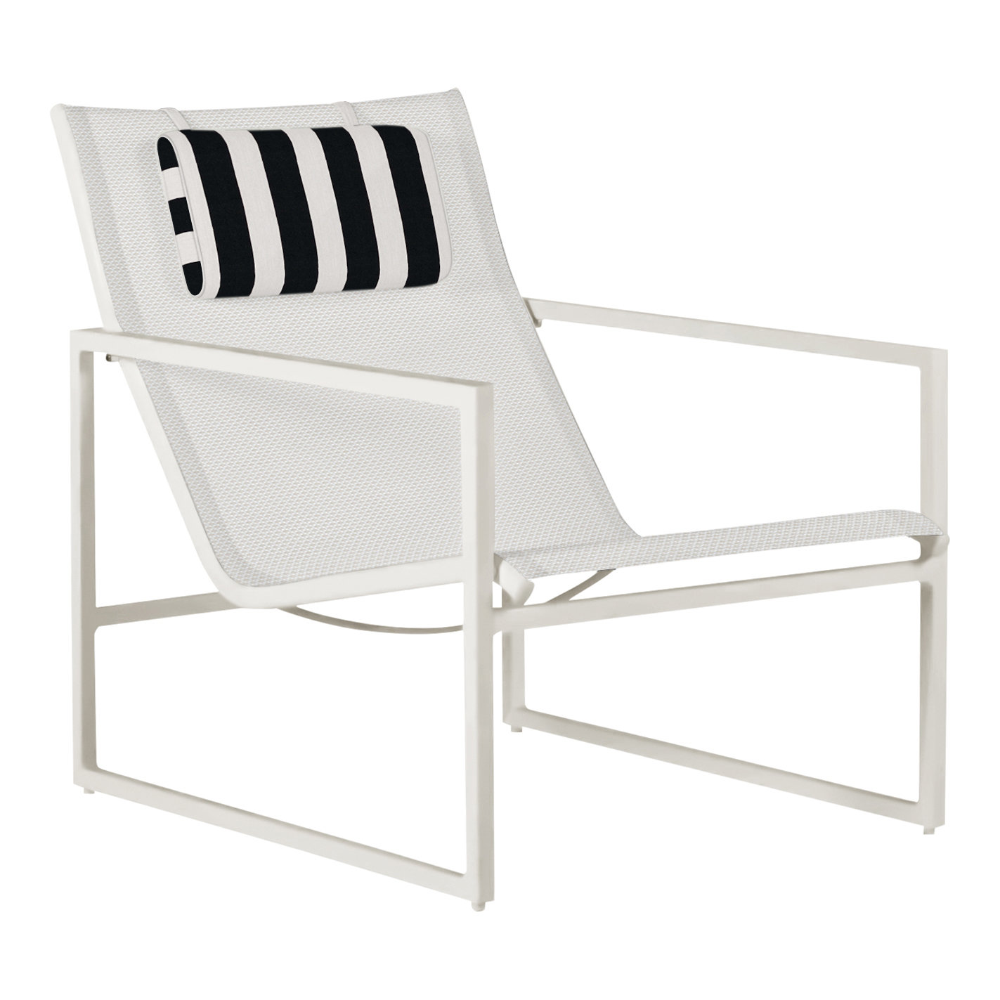 Serenata Sunbrella® Patio Lounge Chair, Welt, Cabana Stripe Midnight, Chalk/White Sling