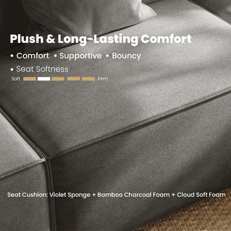 Power Sofa Reclining Couch Sofa, Gray, 30.22" H x 114.67" W x 37.8" D