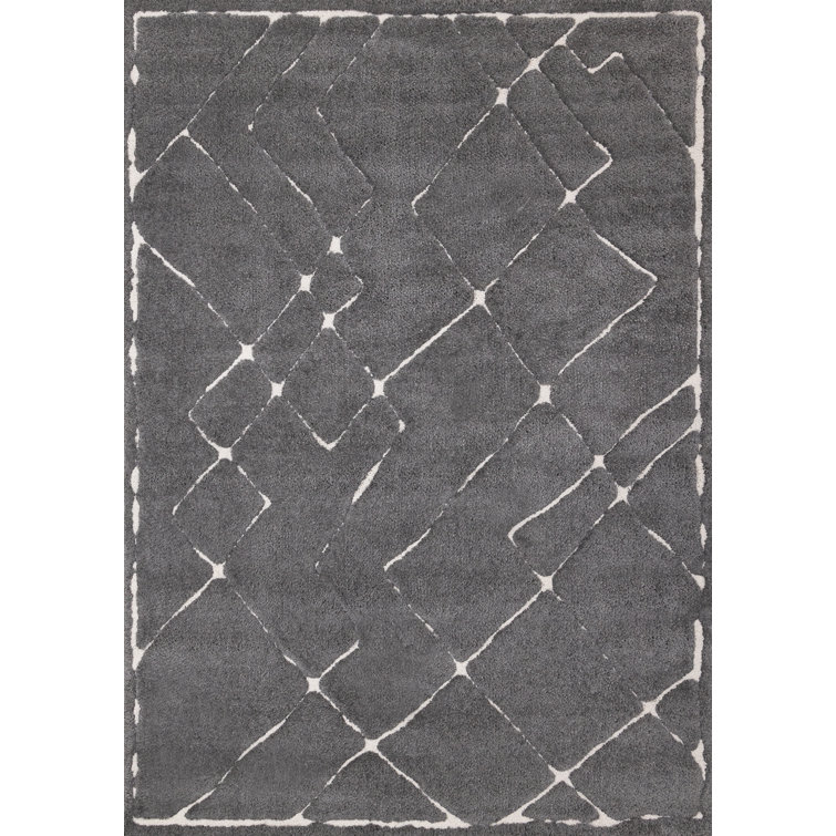 Tapis intérieur neutre gris et blanc Latasia