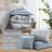Perryn Blue Vintage Jacquard 7-Piece Queen Comforter Set-123553345-123553348