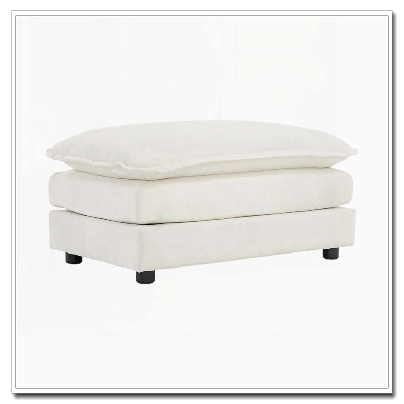 Repose-pieds en chenille, White