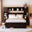 Full Size Wooden Bed With All-In-One Cabinet And Shelf-112674736