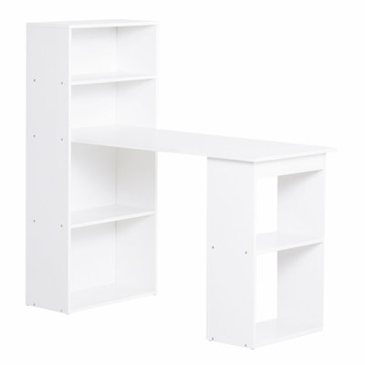 Homcom Modern Home Office Desk With 6-Tier Storage Shelves