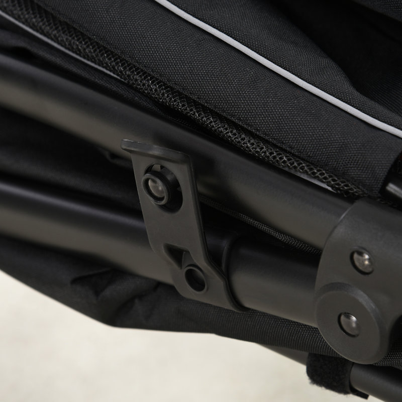 Poussette pour chien de taille moyenne à grande, pliable en 1 clic, pochette de rangement, amortisseur de chocs, moustiquaire, laisse, équipement de voyage pliable noir, option, réduction, ouverture, attache,