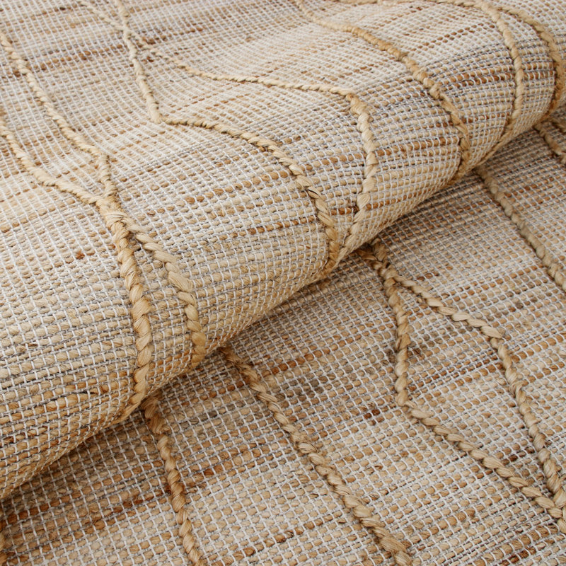 Ada Handmade Flatweave Jute/Wool/Cotton Area Rug in Brown, Rectangle 5' x 7'9"