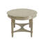 Table basse ovale avec plateau inférieur, blanc antique