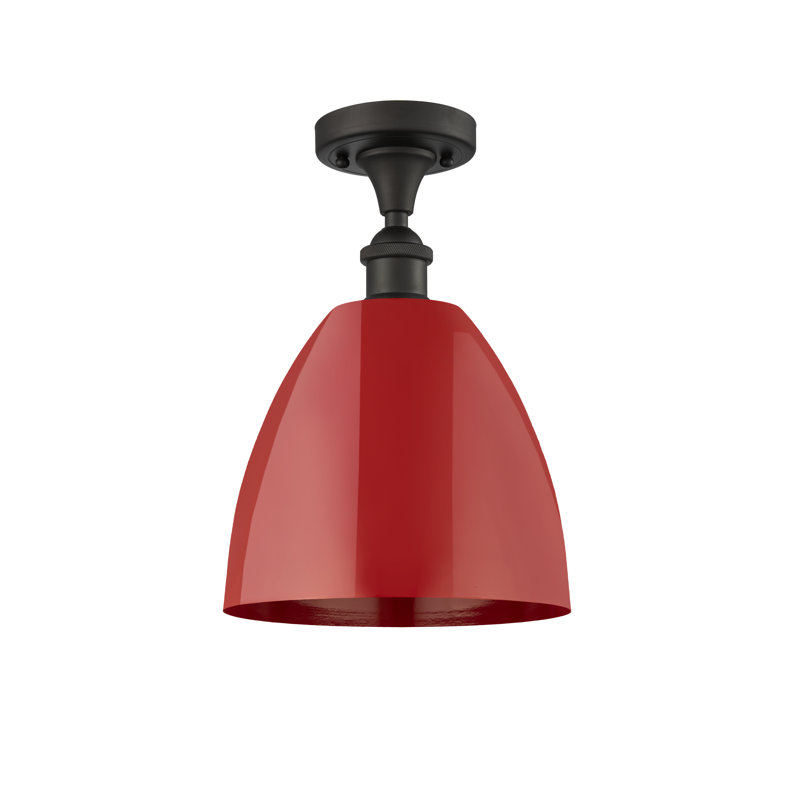 Crompond Semi Flush Mount, Red, Oil Rubbed Bronze