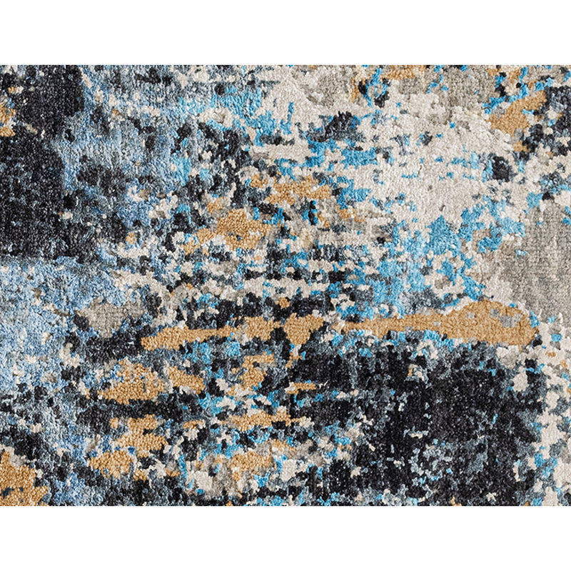 Handmade Silk and Wool Abstract Area Rug