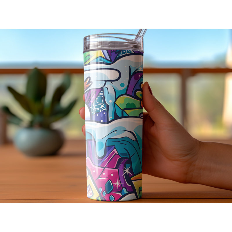 Choose Handmade Tumblers 591ml Vacuum Insulated Stainless Steel (18/8) Travel Tumbler with Straw