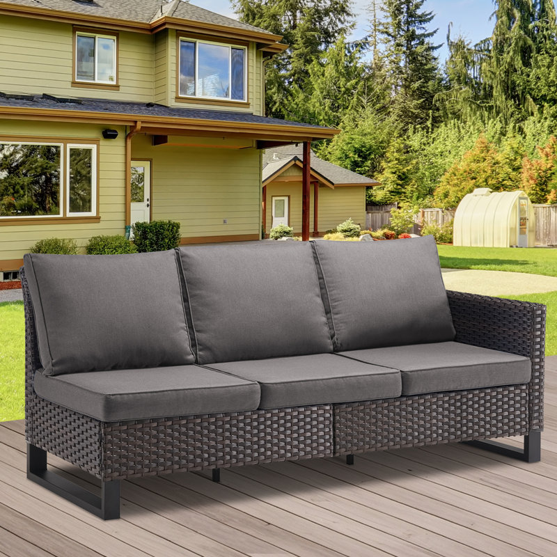 Ingvald 71.45" W U-Shaped Patio Sectional, Gray
