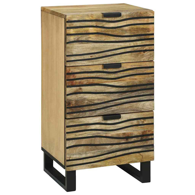 Sideboard With Drawer 40 X 33 X 75 Cm Solid Mango Wood, Brown
