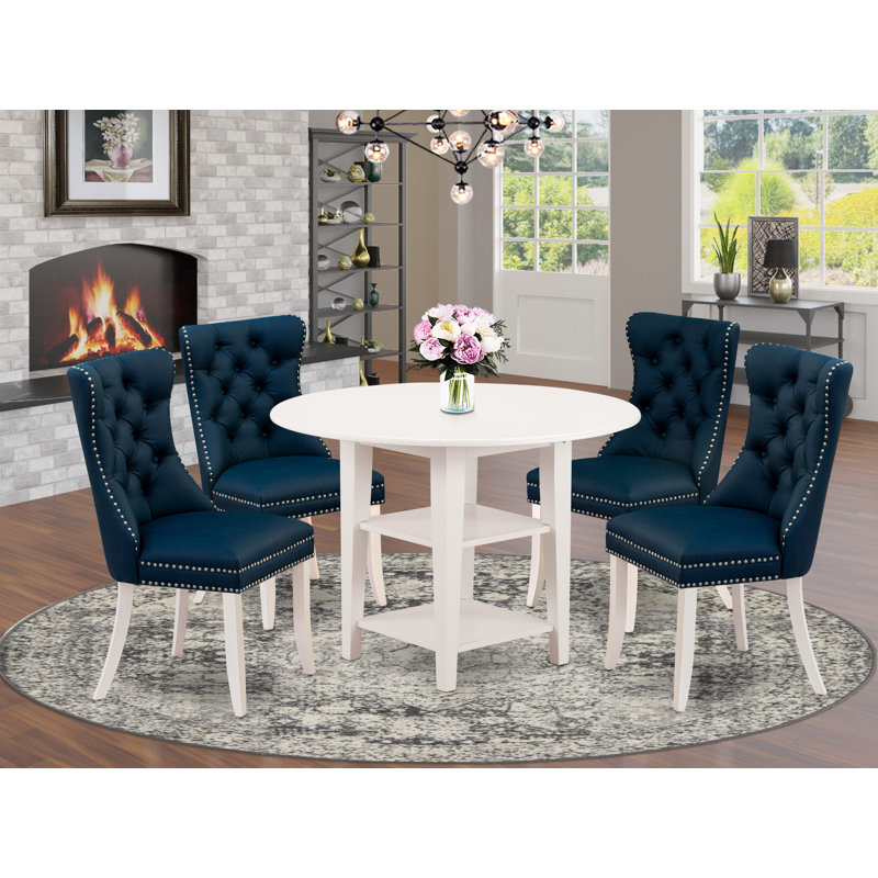Ensemble de table de salle à manger 7 pièces 7E94EDEF555942ABA1BD5D9FE7882AE1, Blanc, H 30 po x l 40 po x P 72 po