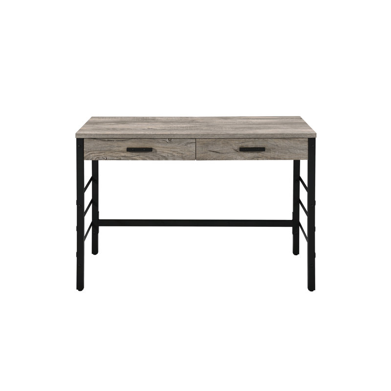 Bureau d'écriture avec chêne usé clair et finition noire avec USB
