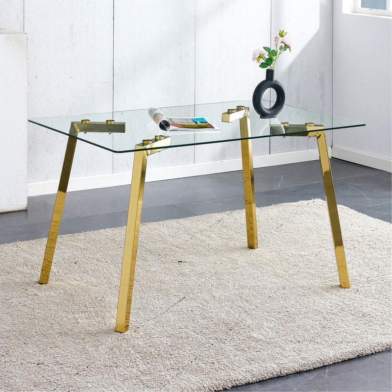 Élégante table de salle à manger à pieds en métal pour un décor polyvalent